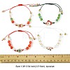 4Pcs Christmas Alloy Enamel Link Bracelets BJEW-FS00032-3