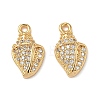 Ocean Brass Micro Pave Clear Cubic Zirconia Charms KK-B160-42G-04-1