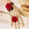 Gothic Style Retro Alloy Lace Flower Link Rings Bracelets for Women WG15940-04-1