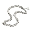 304 Stainless Steel Ball Tassel Cuban Link Chain Necklaces NJEW-K249-22P-4