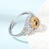 Brass Micro Pave Cubic Zirconia Finger Rings CU-CBA260E-18P-2