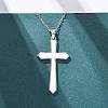 Cross 304 Stainless Steel Pendant Necklaces NJEW-H059-09P-3