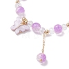 Alloy Acrylic Butterfly Charm Bracelets BJEW-JB12761-4