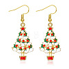 Christmas Theme Alloy Plastic Dangle Earrings FS-WG6FBD6-04-1
