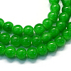 Baking Painted Imitation Jade Glass Round Bead Strands DGLA-Q021-4mm-10-1