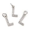 Brass Micro Pave Grade AAA Cubic Zirconia Charms ZIRC-P067-11P-L-NR-1