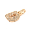 Brass Micro Pave Clear Cubic Zirconia Pendants KK-B099-01G-D-2