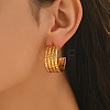 Multilayer C-Shaped Stainless Steel Stud Earrings SF9369-3