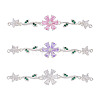 3Pcs 3 Colors Brass Pave Cubic Zirconia Connector Charms KK-TA0008-71S-1