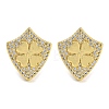 Rack Plating Brass Micro Pave Clear Cubic Zirconia Stud Earrings EJEW-I313-18D-G-1