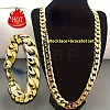 Alloy Cuban Curb Chains Necklaces & Bracelets Sets for Men WG37A02-05-1