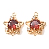 Brass Pave Cubic Zirconia Connector Charms CU-CBAEC99-13G-01-1