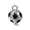 Brass Black Enamel Pendants KK-Z163-02P-B-1
