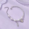 Mother's Day Heart Alloy Charm Bracelets BJEW-JB13133-1