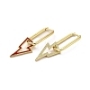 Lightning Bolt Real 18K Gold Plated Brass Dangle Hoop Earrings EJEW-L268-018G-03-2