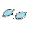 Synthetic Turquoise Faceted Leaf Pendants G-I375-04P-06-2