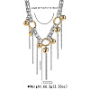 Brass & Alloy Round Ball Chain Tassel Bib Necklaces for Women WGA86A7-01-5