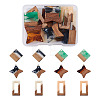 12Pcs 6 Styles Transparent Resin & Walnut Wood Pendants RESI-CW0001-14-9