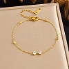 304 Stainless Steel Rhinestone Link Bracelets BJEW-B171-13G-1