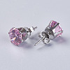 Cubic Zirconia Stud Earrings EJEW-I209-09-8mm-3