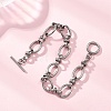 304 Stainless Steel Oval Link Chain Bracelets for Women BJEW-JB12855-02-5