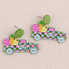 Easter Acrylic Glitter Powder Dangle Stud Earrings FS-WG58748-11-1