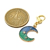 5Pcs Alloy Enamel Moon Star Planet Pendant Decorations HJEW-JM02856-3