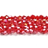 Opaque Solid Color Electroplate Glass Beads Strands GLAA-F029-P4mm-A02-1