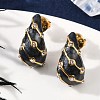 304 Stainless Steel Enamel Stud Earrings EJEW-F353-03G-01-3