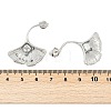 304 Stainless Steel Micro Pave Clear Cubic Zirconia Stud Earrings EJEW-F353-02P-5