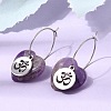 Natural Amethyst & 304 Stainless Steel Hoop Earrings for Women EJEW-G475-04P-09-1