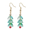 Christmas Tree Glass Dangle Earrings EJEW-TA00496-1