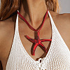 Bohemian Style Ocean Theme Resin Pendant Polycotton Cord Necklaces for Women FS-WGA38F9-03-1