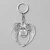 Valentine's Day Big Wing Tibetan Style Alloy Pendant Keychain KEYC-WH0024-27AS-1