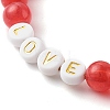 Round Imitation Gemstone & Plating Beads Stretch Bracelet Sets BJEW-JB06409-02-4