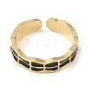 Ion Plating(IP) 304 Stainless Steel Enamel Cuff Finger Rings RJEW-L107-087G-02-2