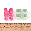 UV Plating Transparent Acrylic European Beads OACR-M027-02H-4