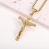 Cross Pendant Necklace with Jesus Crucifix Religious Necklace Sacrosanct Charm Neck Chain Jewelry Gift for Birthday Easter Thanksgiving Day JN1109B-7