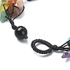 Natural & Synthetic Mixed Gemstone Chips Braided Bead Bracelet with Nylon Threads BJEW-TA00344-3