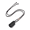 Adjustable Natural Black Tourmaline Pendant Necklaces NJEW-P254-01-3