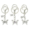 Alloy Rhineston and ABS Plastic Pearl Keychain KEYC-YW00028-01-2