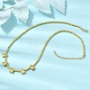 Brass Pave Cubic Zirconia Teardrop Pendant Round Beaded Necklaces NJEW-C121-01G-03-2