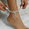 Bowknot Tassel Alloy Rhinestone Anklets for Women WGEE1E3-05-2