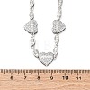 Heart & Horse Eye Brass Micro Pave Clear Cubic Zirconia Link Chain Necklaces for Women NJEW-G162-01P-5