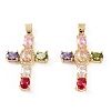 Brass Micro Pave Cubic Zirconia Pendants ZIRC-M116-04G-1
