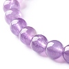 Natural Amethyst Round Beads Stretch Bracelets Set BJEW-JB06980-02-11