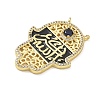 Brass Micro Pave Clear Cubic Zirconia Pendants CU-CBA6B6F-23G-B-2