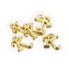 Golden Plated Alloy Letter Pendants X-PALLOY-J718-01G-K-2