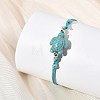 4Pcs 4 Colors Ocean Dyed Synthetic Turquoise Sea Turtle Beaded Adjustable Waxed Polyester Cord Bracelets for Women BJEW-JB14243-03-2