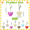 20Pcs Transparent Glass & ABS Plastic Pearl Butterfly Pendant Decorations HJEW-YW00269-2